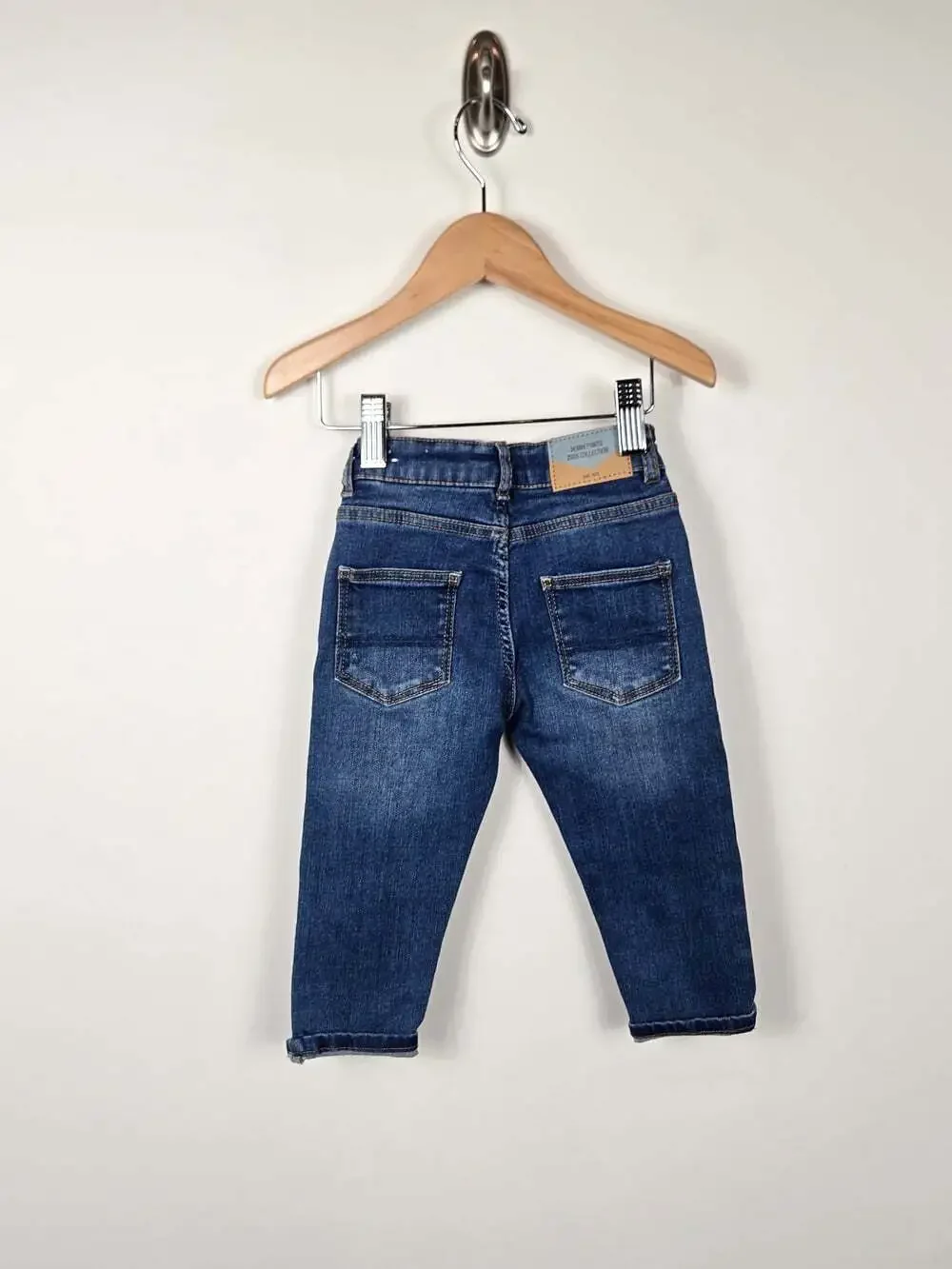 Zara Baby Girls 12-18M Skinny Jeans Blue Denim Stretch Y2K Kids